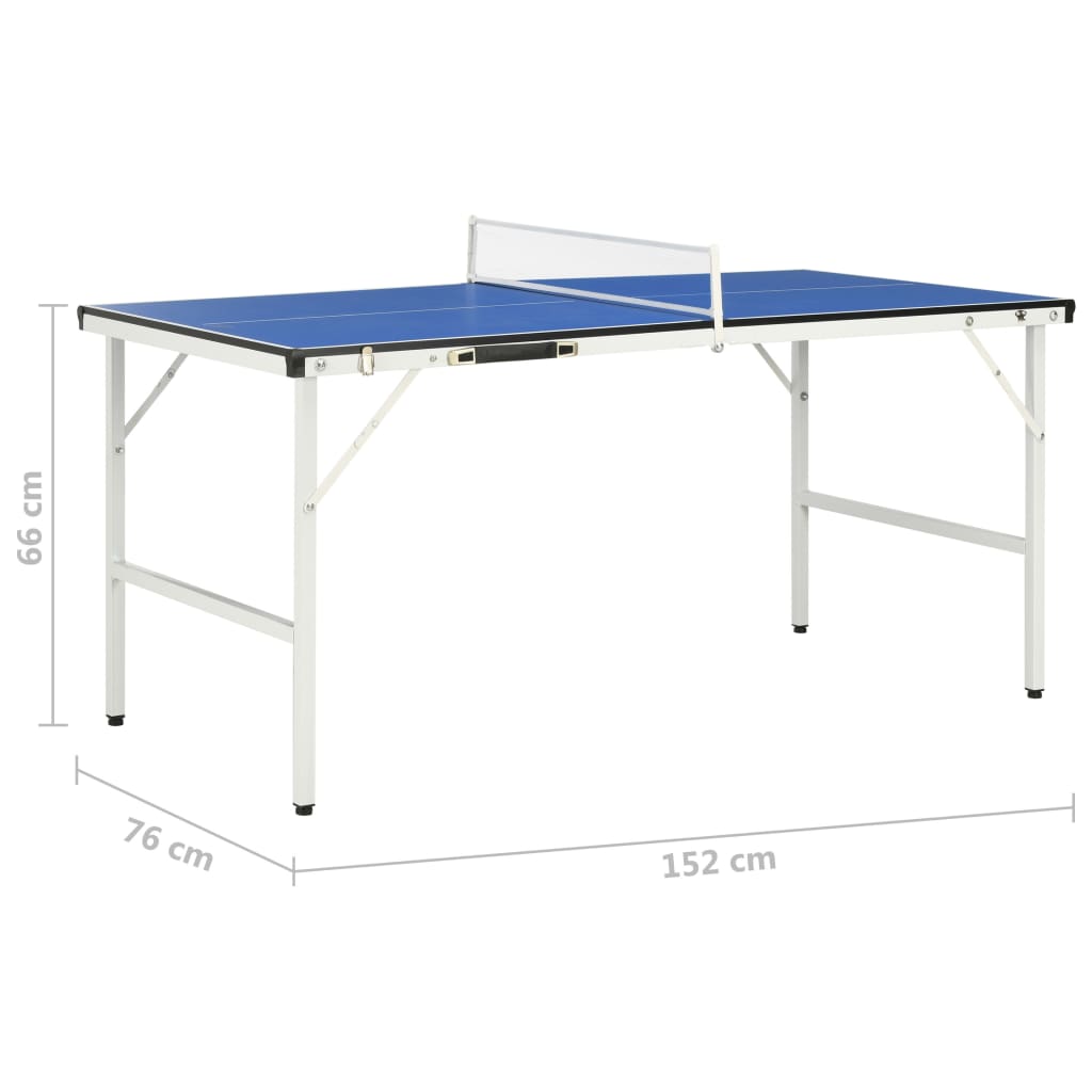 1,5 metrin pingispöytä verkolla 152x76x66 cm sininen - Harrastajankoti.fi