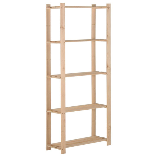 5-kerroksinen varastohylly 80x28,5x170 cm täysi mänty - Harrastajankoti.fi