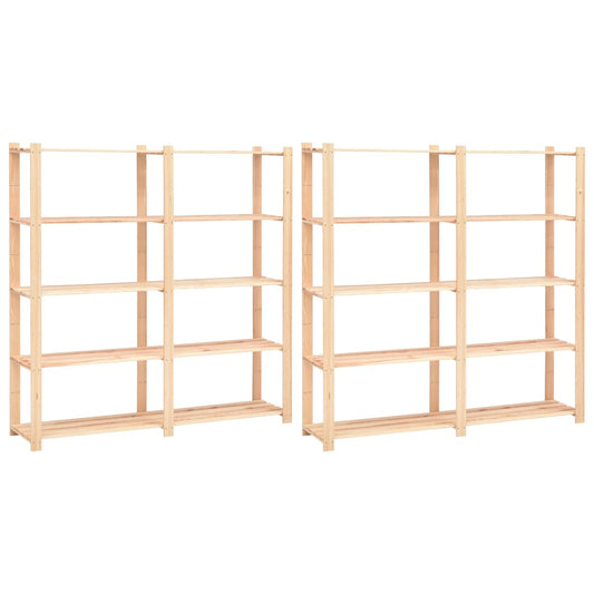 5-kerroksiset varastohyllyt 2kpl 170x38x170cm täysi mänty 500kg - Harrastajankoti.fi