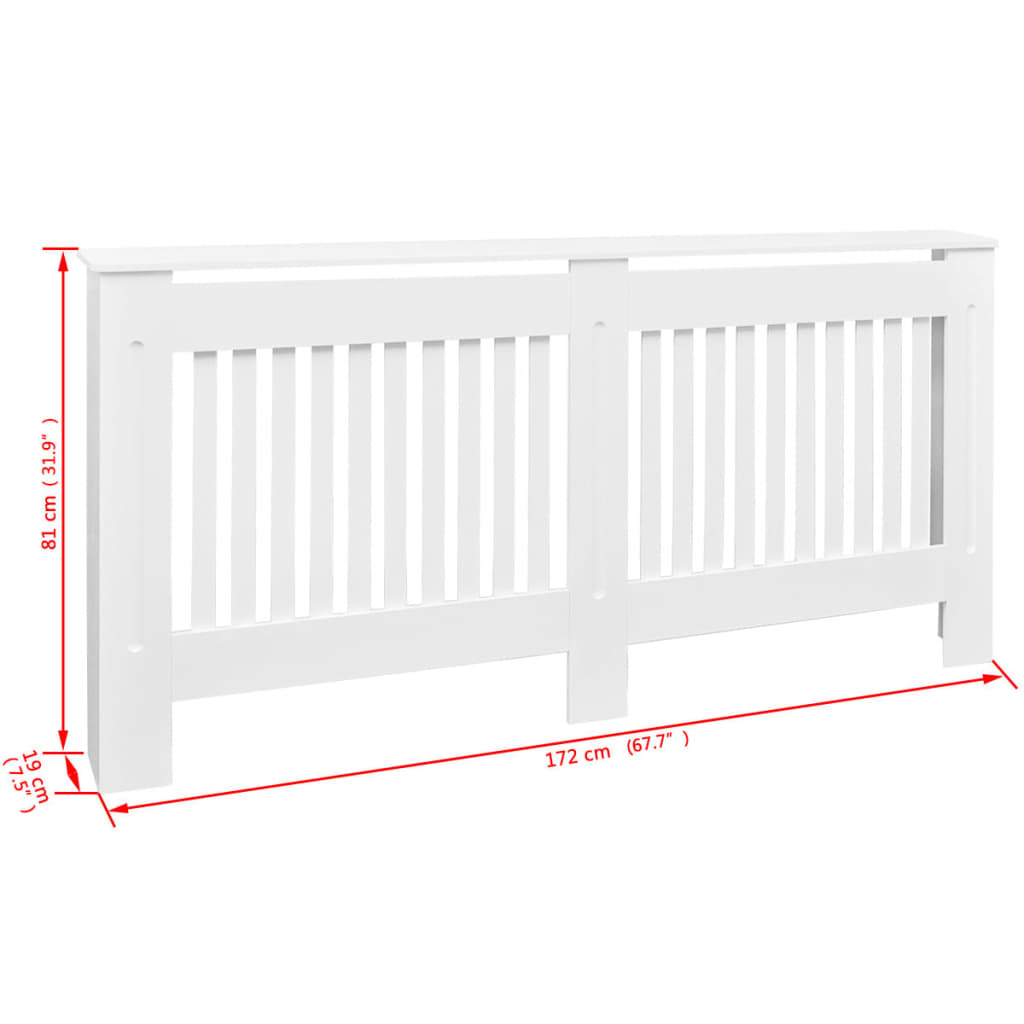 Lämpöpatterin suoja 172 cm Valkoinen - Harrastajankoti.fi