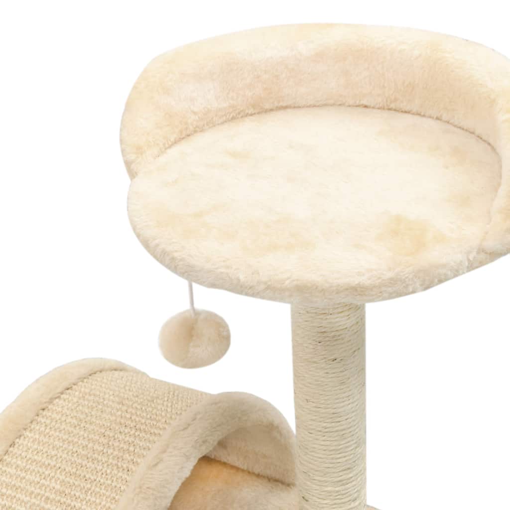 Kissan kiipeilypuu sisal-pylväällä 40 cm beige ja ruskea - Harrastajankoti.fi