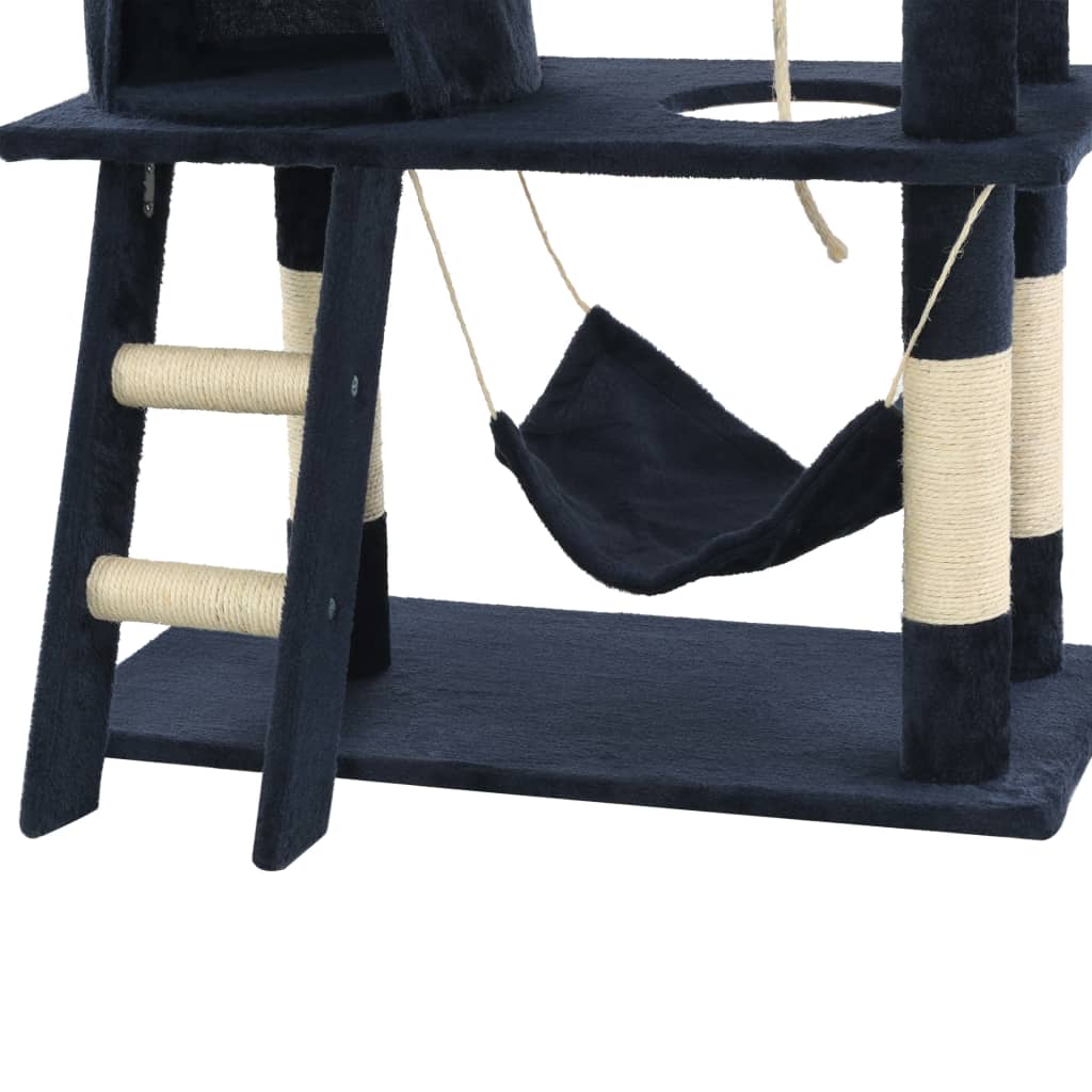 Kissan raapimispuu sisal-pylväillä 140 cm tummansininen - Harrastajankoti.fi