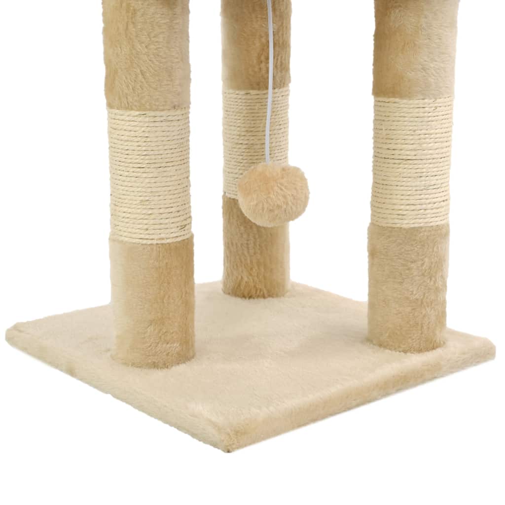 Kissan raapimispuu sisal-pylväillä 65 cm beige - Harrastajankoti.fi