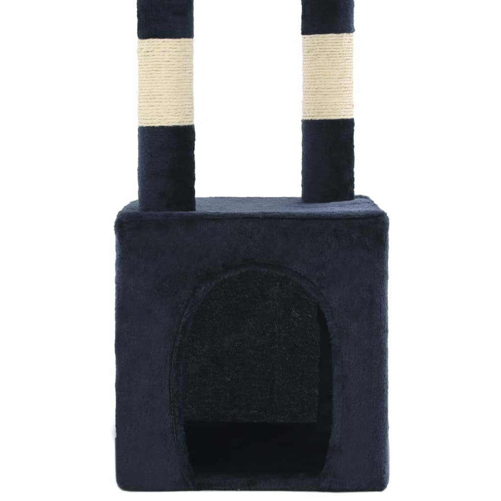 Kissan kiipeilypuu sisal-pylväillä 109 cm tummansininen - Harrastajankoti.fi