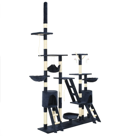 Kissan kiipeilypuu sisal-pylväillä 230-250 cm sininen - Harrastajankoti.fi