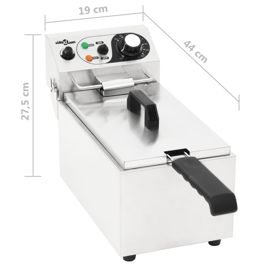 Sähköinen rasvakeitin ruostumaton teräs 6 L 2 000 W - Harrastajankoti.fi