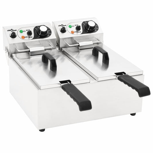 Sähköinen tupla rasvakeitin ruostumaton teräs 12 l 4000 W - Harrastajankoti.fi