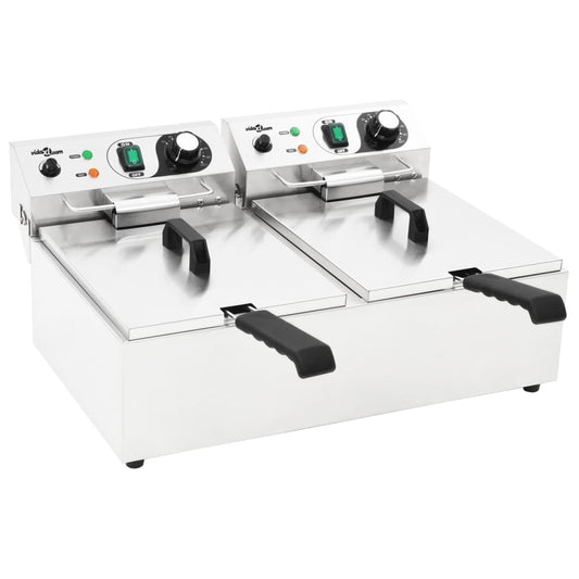 Sähköinen tupla rasvakeitin ruostumatonta terästä 20 L 6000 W - Harrastajankoti.fi