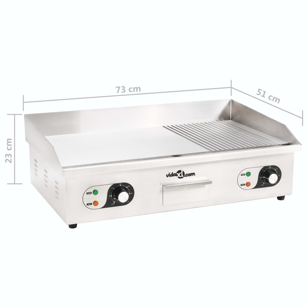 Sähköparila ruostumaton teräs 4400 W 73x51x23 cm - Harrastajankoti.fi