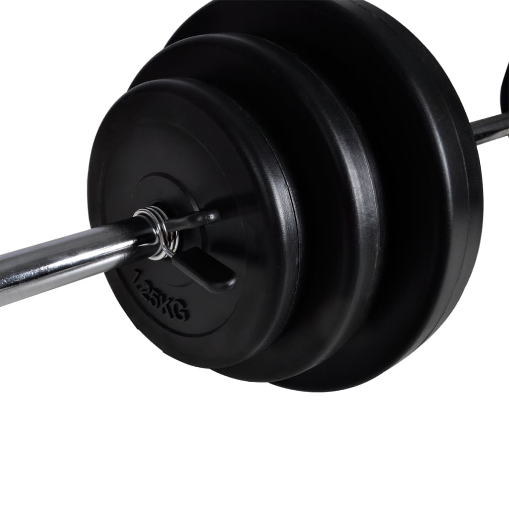 Kyykkyteline painotangolla + levy- ja käsipainosarja 30,5 kg - Harrastajankoti.fi