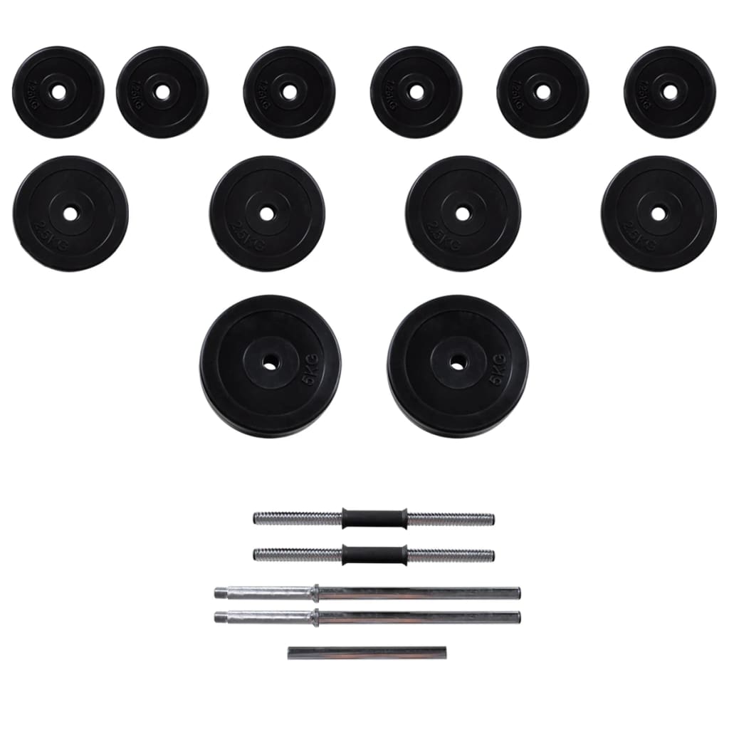 Kuntopenkki painotangolla + levy- ja käsipainosarja 30,5 kg - Harrastajankoti.fi