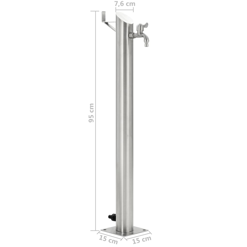 Puutarhan hanapylväs pyöreä ruostumaton teräs 95 cm - Harrastajankoti.fi