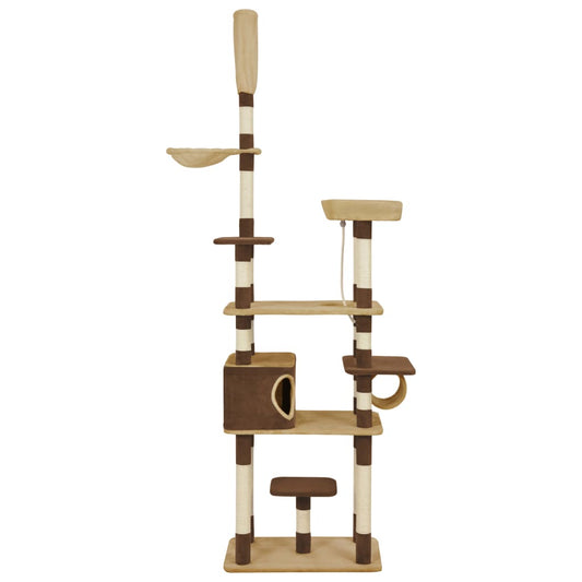 Kissan kiipeilypuu sisal-pylväillä ruskea 235 cm - Harrastajankoti.fi