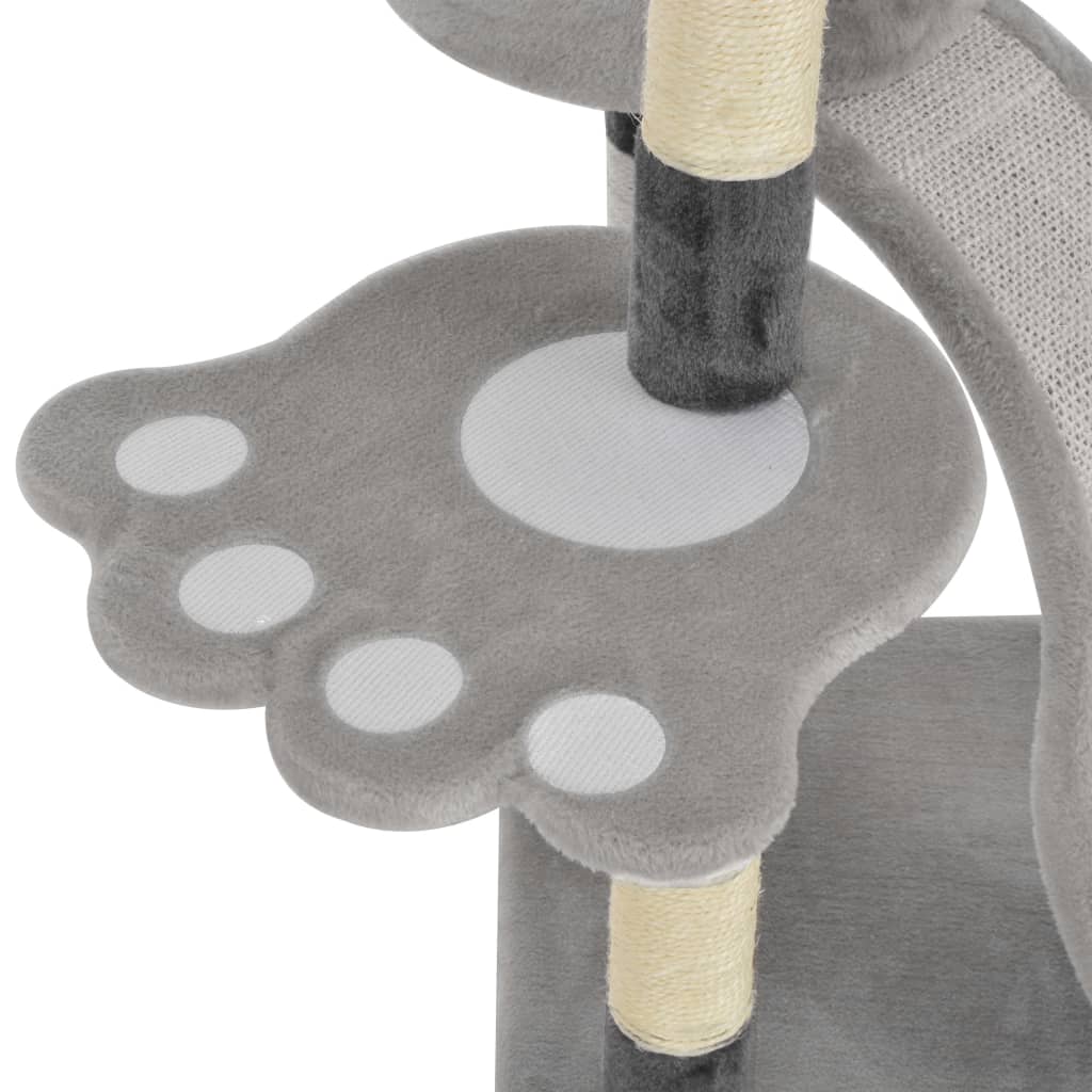 Kissan kiipeilypuu sisal-pylväillä 145 cm harmaa - Harrastajankoti.fi
