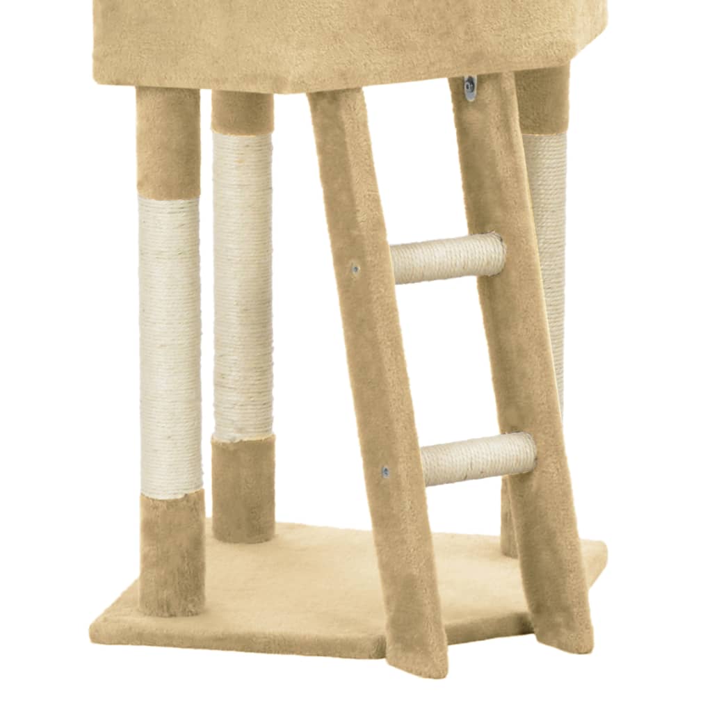 Kissan kiipeilypuu sisal-pylväällä 180 cm beige - Harrastajankoti.fi