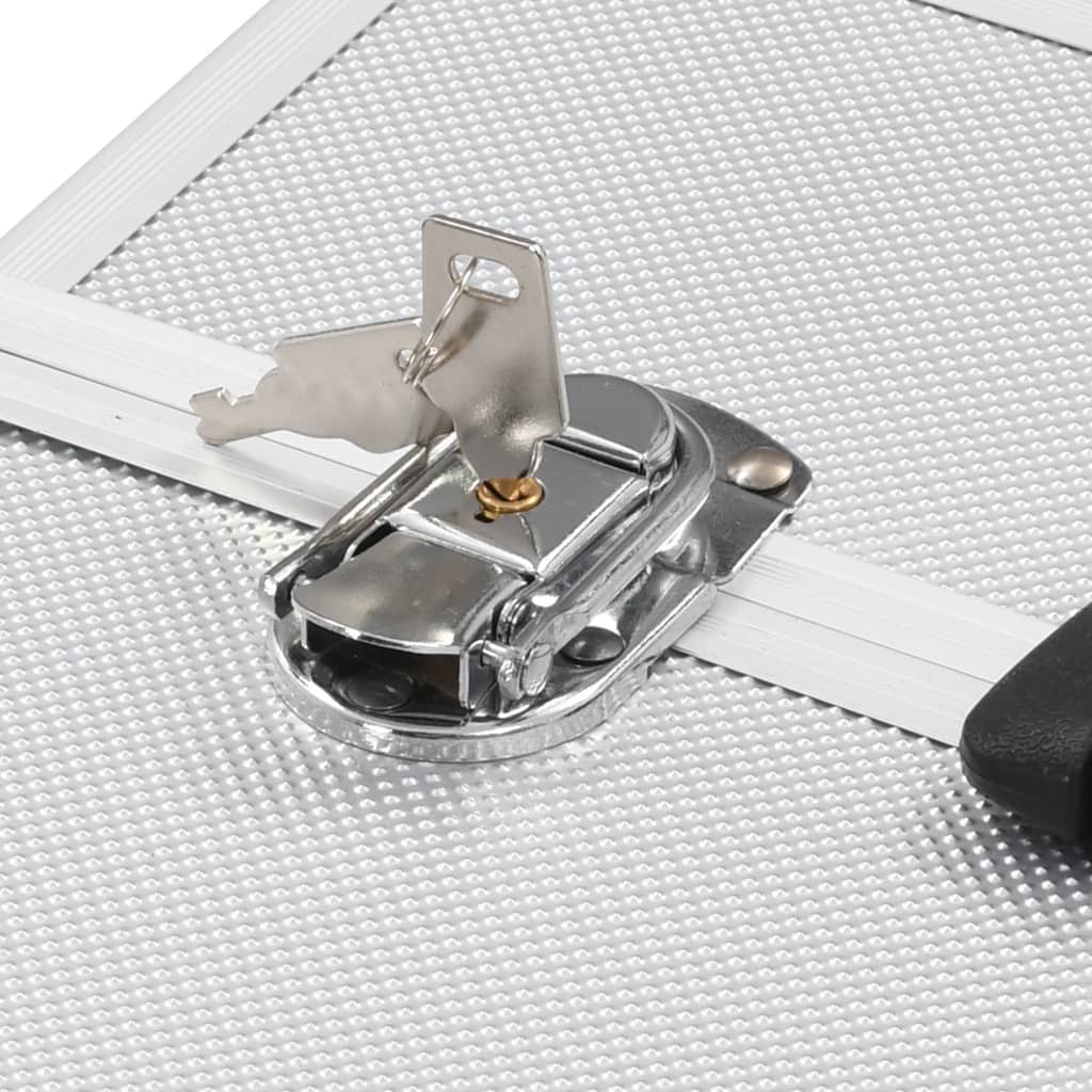 Meikkikotelo 37x24x35 cm hopea alumiini - Harrastajankoti.fi