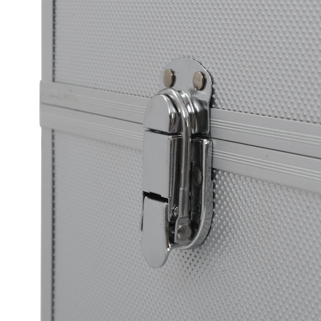 Meikkikotelo 37x24x40 cm hopea alumiini - Harrastajankoti.fi