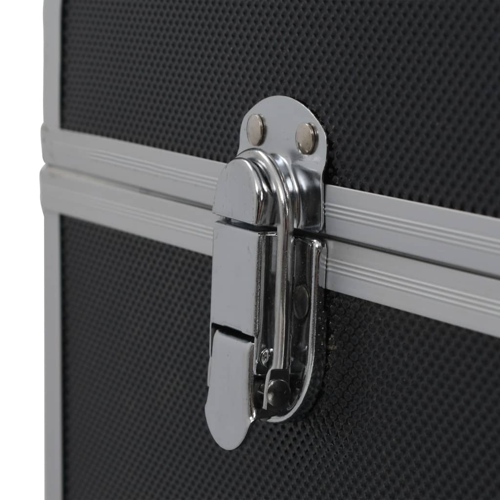 Meikkikotelo 37x24x40 cm musta alumiini - Harrastajankoti.fi