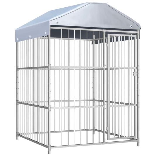 Koiran ulkohäkki katoksella 150x150x200 cm - Harrastajankoti.fi