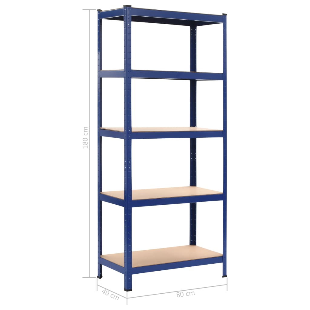 Varastohylly sininen 80x40x180 cm teräs - Harrastajankoti.fi