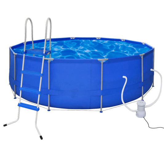 Pyöreä Uima-allas 457 cm portailla ja Suodatinpumpulla 1135 L / t - Harrastajankoti.fi