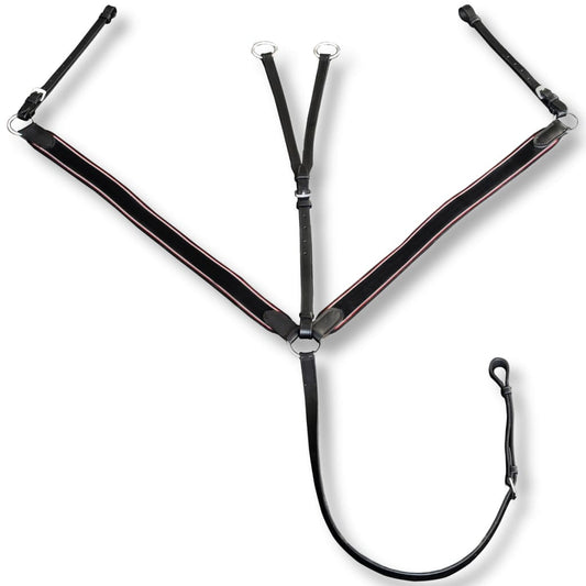 Leather Elastiset ponin rintaremmit martingaalilla säädettävä musta - Harrastajankoti.fi