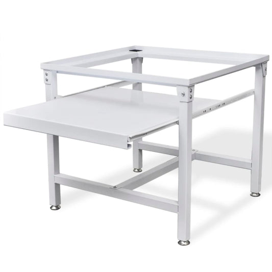 Pesukoneen korokejalusta vetohyllyillä valkoinen - Harrastajankoti.fi