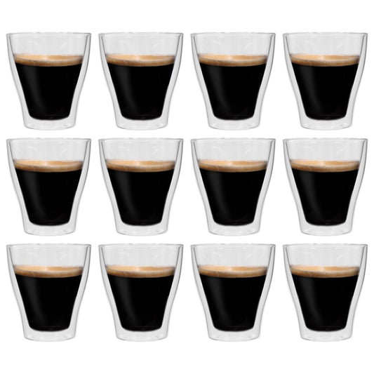 Tuplaseinäiset latte macchiato lasit 12 kpl 280 ml - Harrastajankoti.fi