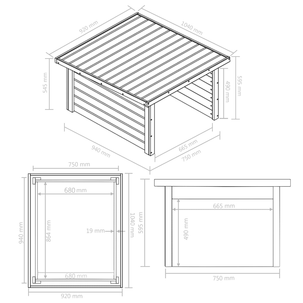 Ruohonleikkurin katos 92x104x59,5 cm täysi mänty 19 mm - Harrastajankoti.fi