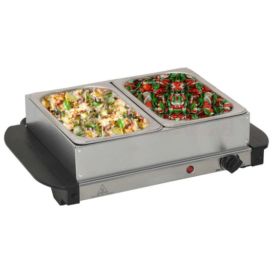 Noutopöydän tarjoiluastia ruostumaton teräs 200 W 2x1,5 L - Harrastajankoti.fi