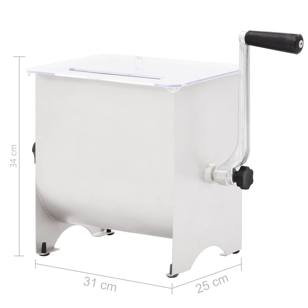 Manuaalinen lihasekoitin kannella hopea ruostumaton teräs - Harrastajankoti.fi