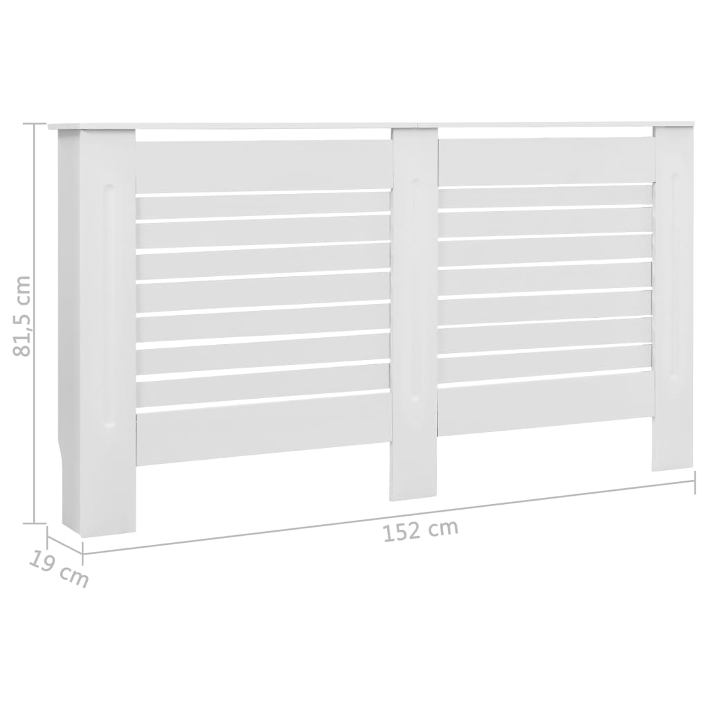 Lämpöpatterin suoja 152x19x81,5 cm valkoinen - Harrastajankoti.fi