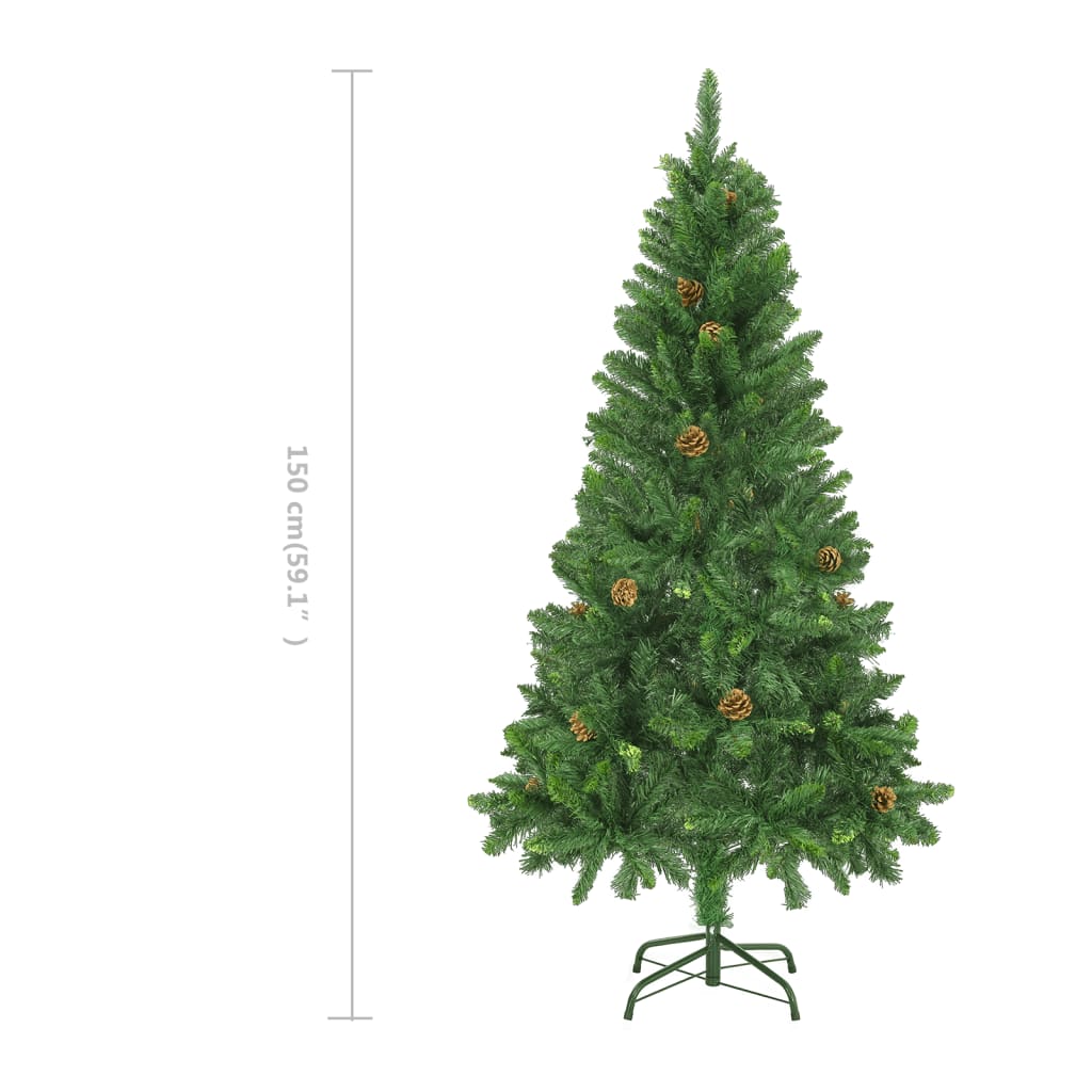 Tekojoulukuusi kävyillä vihreä 150 cm - Harrastajankoti.fi