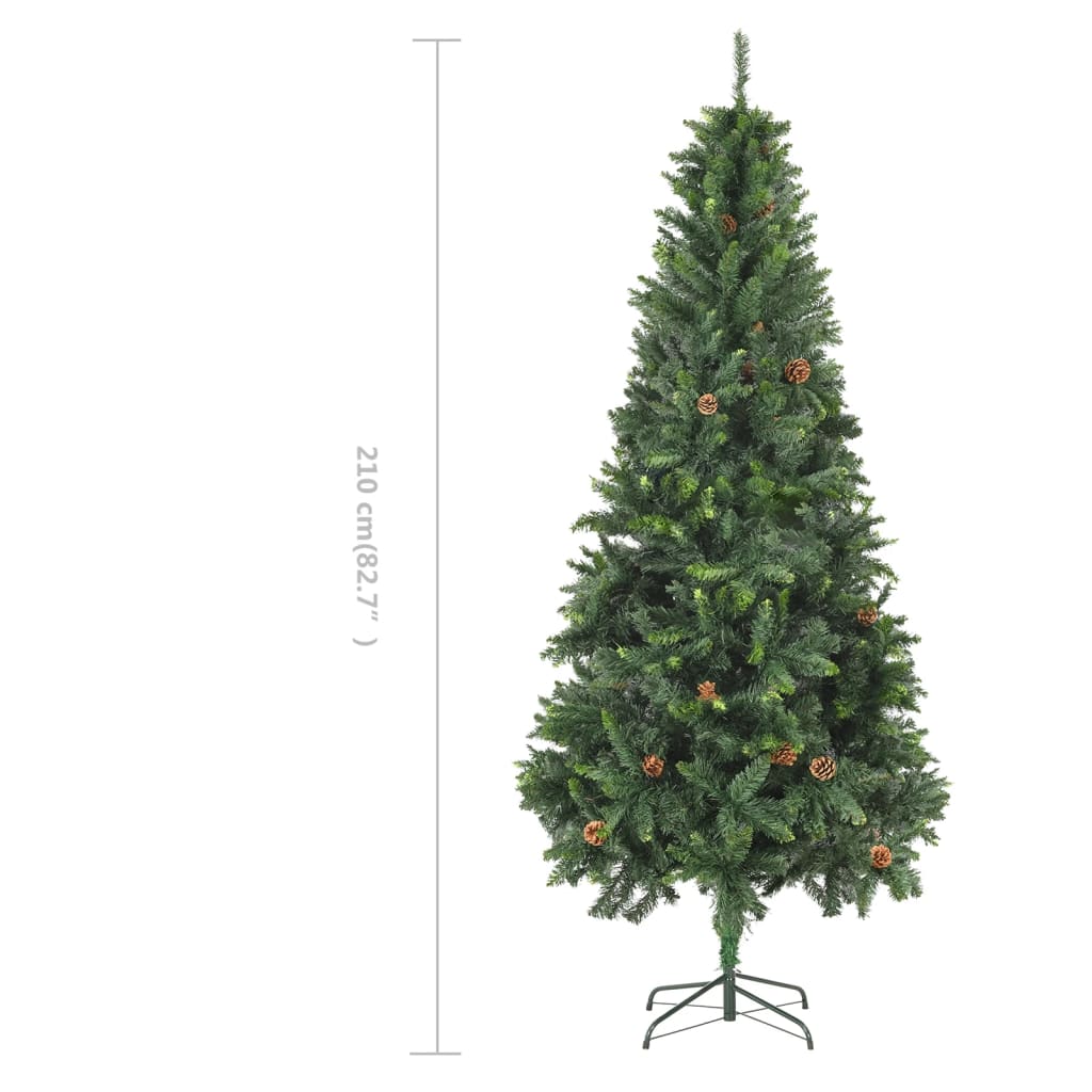 Tekojoulukuusi kävyillä vihreä 210 cm - Harrastajankoti.fi