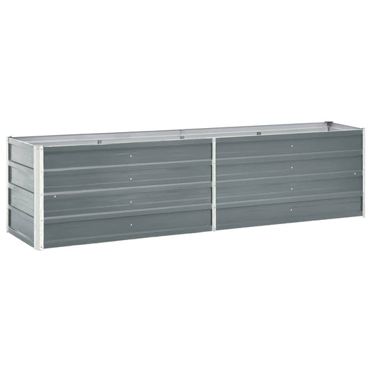 Korotettu kukkalaatikko galvanoitu teräs 240x40x45 cm harmaa - Harrastajankoti.fi