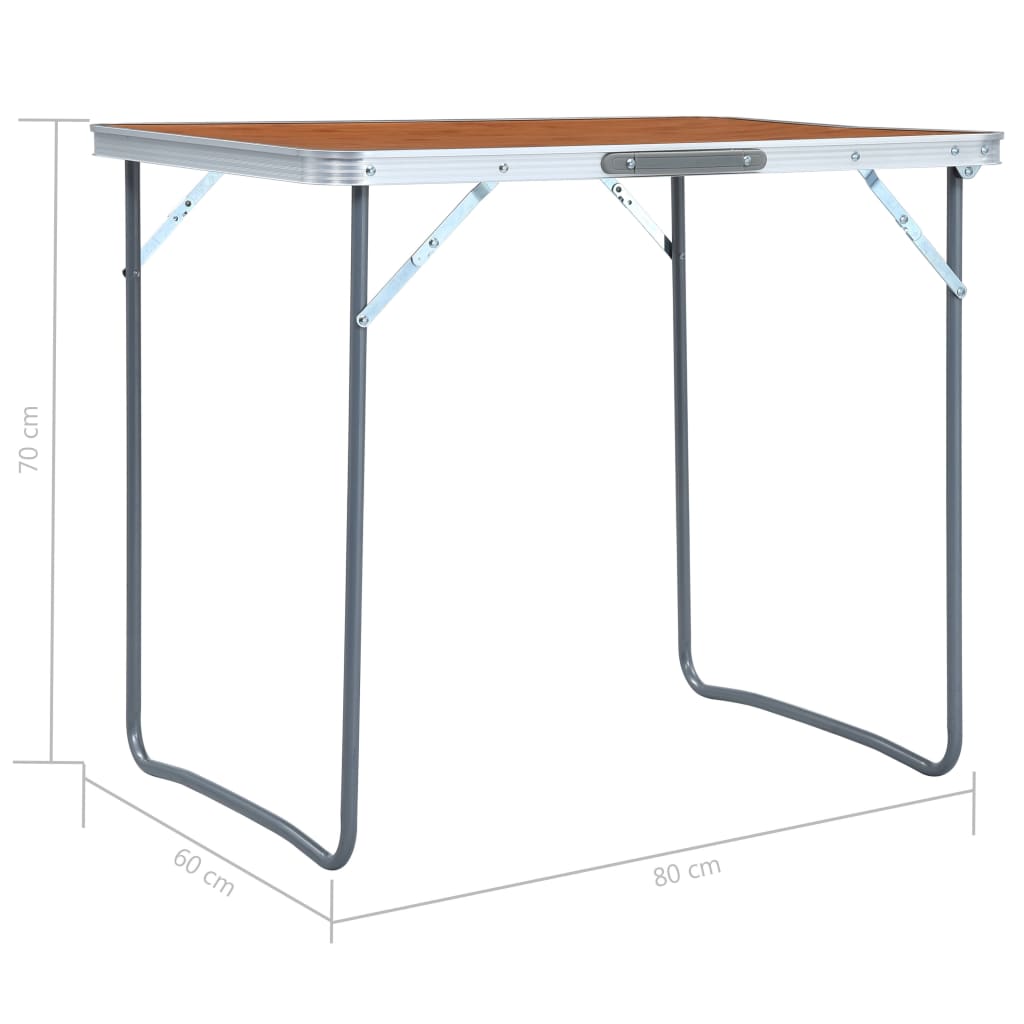 Kokoontaitettava retkipöytä metallirungolla 80x60 cm - Harrastajankoti.fi