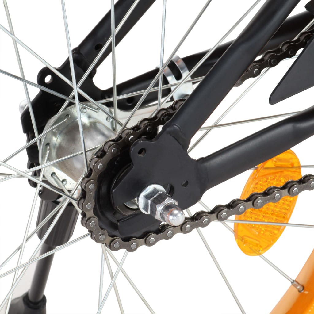 Lasten pyörä etutarakalla 20" musta ja oranssi - Harrastajankoti.fi