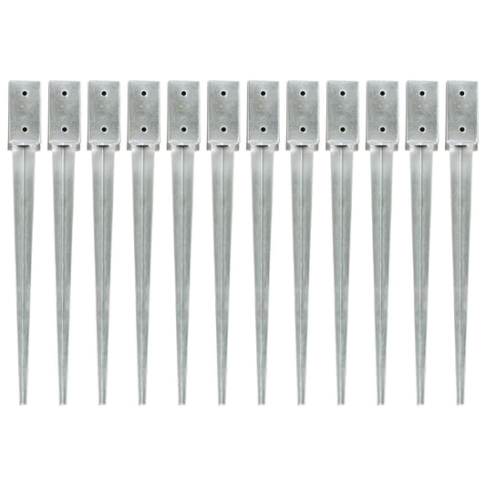 Maapiikit 12 kpl hopea 7x7x75 cm galvanoitu teräs - Harrastajankoti.fi