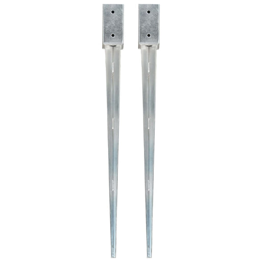 Maapiikit 2 kpl hopea 7x7x90 cm galvanoitu teräs - Harrastajankoti.fi