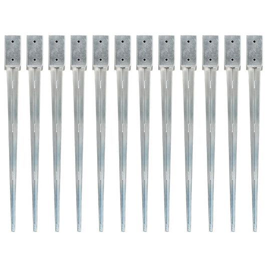 Maapiikit 12 kpl hopea 7x7x90 cm galvanoitu teräs - Harrastajankoti.fi