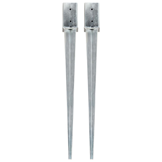 Maapiikit 2 kpl hopea 8x8x91 cm galvanoitu teräs - Harrastajankoti.fi