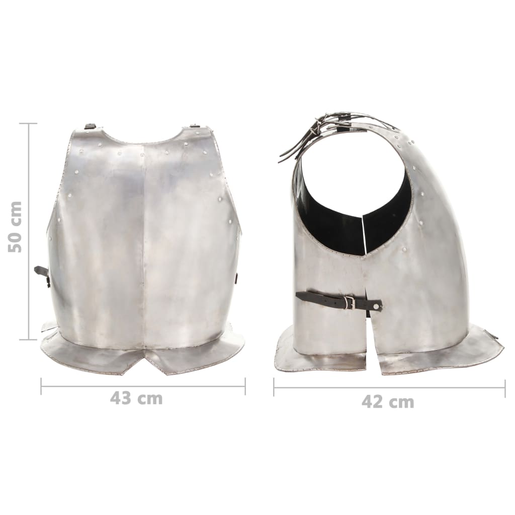 Keskiaikaisen ritarin haarniskakopio LARP hopea teräs - Harrastajankoti.fi