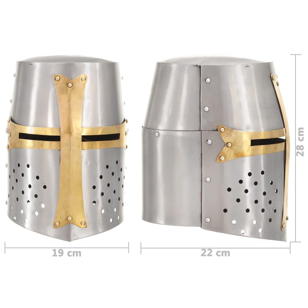 Ristiretkiritarin kypärä antiikki kopio hopea teräs - Harrastajankoti.fi