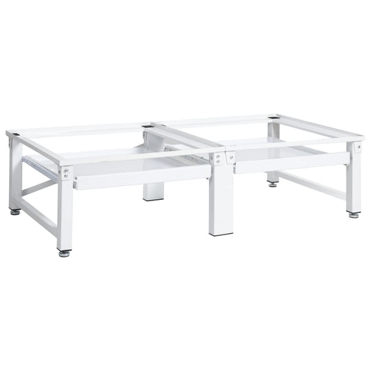 Pesukoneen ja kuivausrummun korokejalusta hyllyillä valkoinen - Harrastajankoti.fi