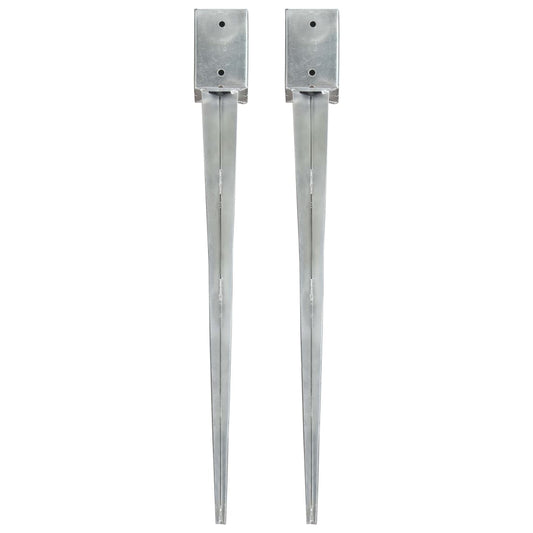 Maapiikit 2 kpl hopea 9x9x90 cm galvanoitu teräs - Harrastajankoti.fi