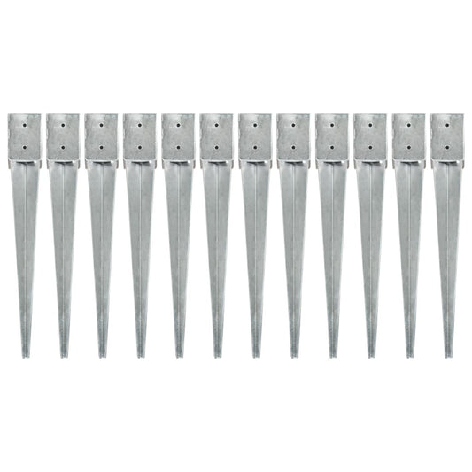 Maapiikit 12 kpl hopea 10x10x76 cm galvanoitu teräs - Harrastajankoti.fi