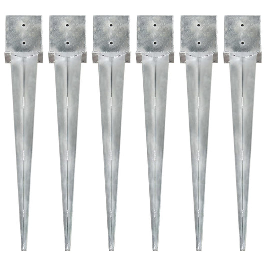 Maapiikit 6 kpl hopea 14x14x91 cm galvanoitu teräs - Harrastajankoti.fi