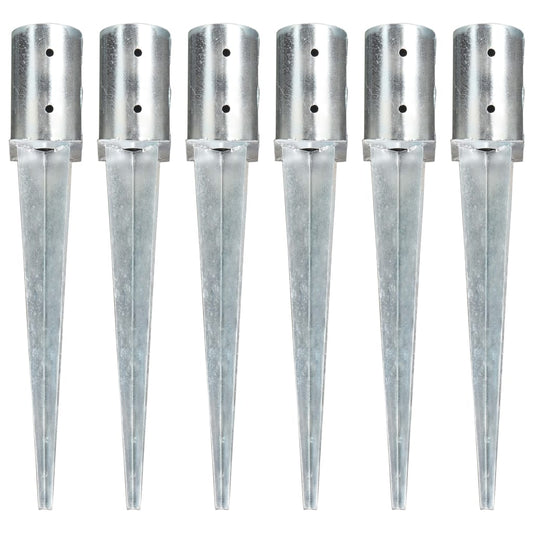 Maapiikit 6 kpl hopea 8x61 cm galvanoitu teräs - Harrastajankoti.fi