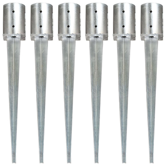 Maapiikit 6 kpl hopea 10x76 cm galvanoitu teräs - Harrastajankoti.fi