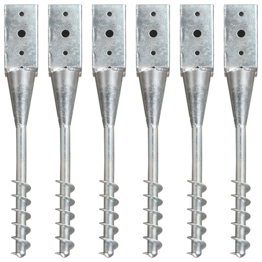 Maapiikit 6 kpl hopea 7x7x56 cm galvanoitu teräs - Harrastajankoti.fi